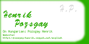 henrik pozsgay business card